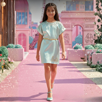 Girls light blue embellished frock