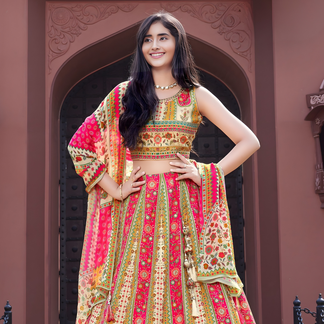 Trendy Multi Colour Printed Lehenga Choli