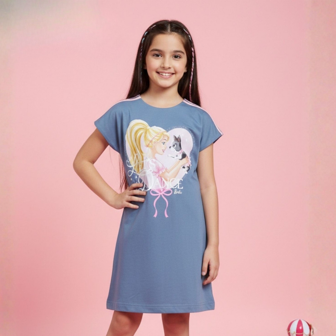 Girls light blue floral frock