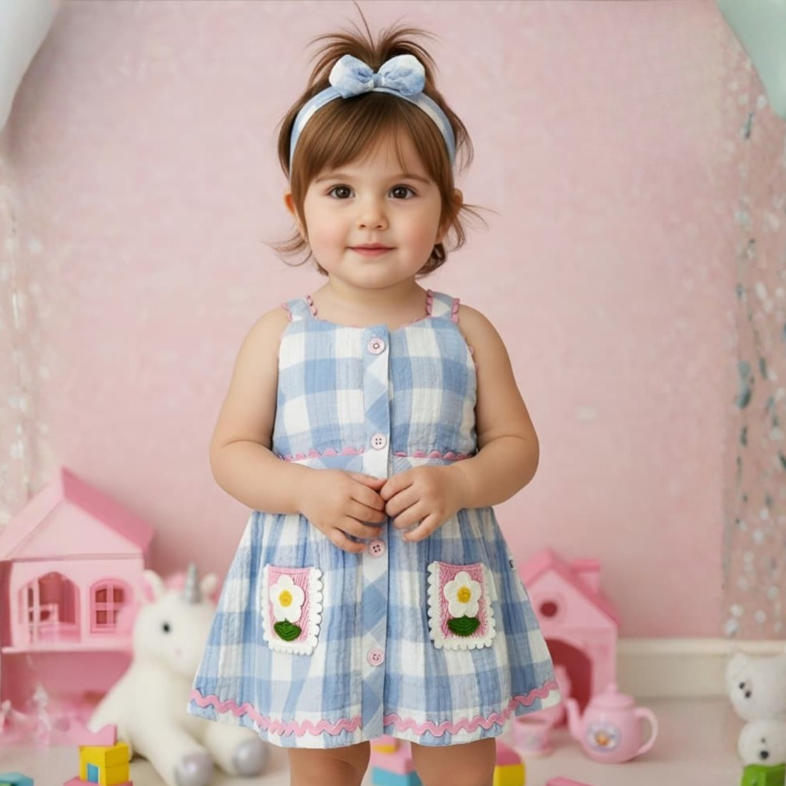 Stylish Girls Knee Length Frock
