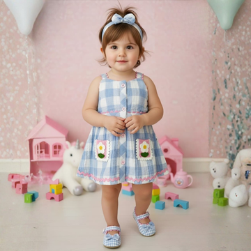 Stylish Girls Knee Length Frock