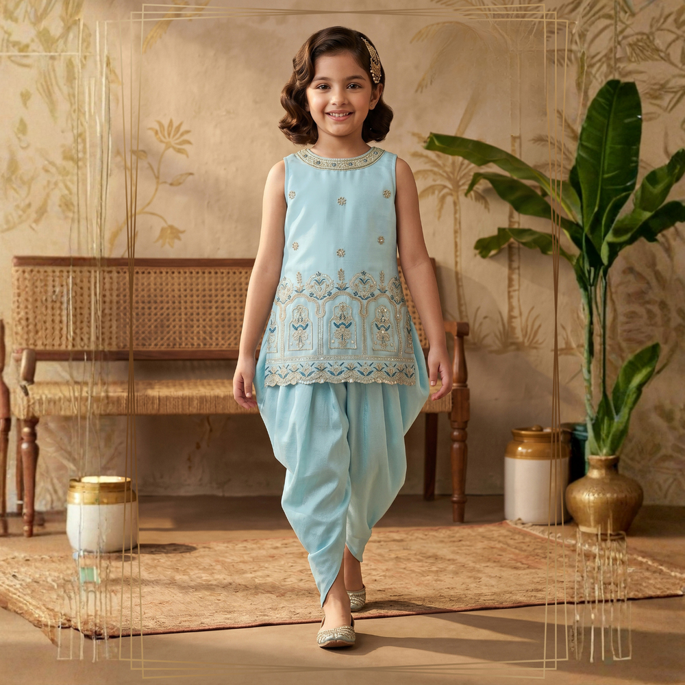 Fashion Legacy Girls Festive & Party Kurta and Dhoti Pant Set