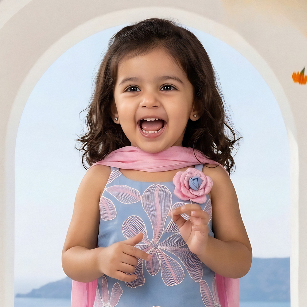 Girls Festive & Party Kurta and Dhoti Pant Set