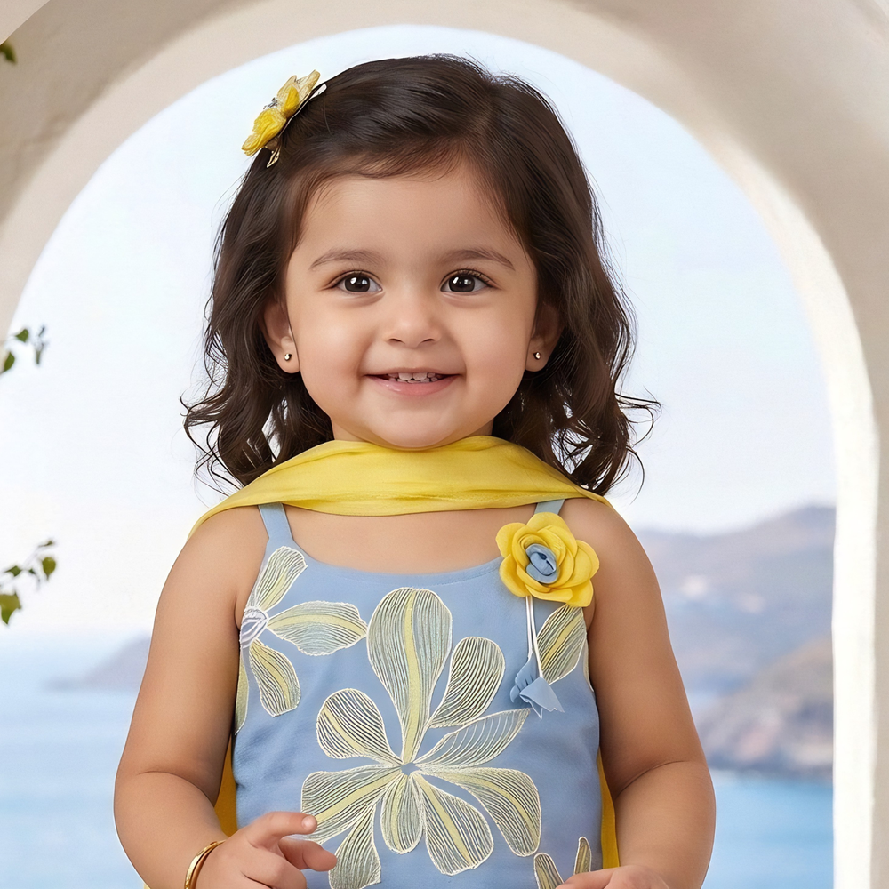 Girls Festive & Party Kurta and Dhoti Pant Set