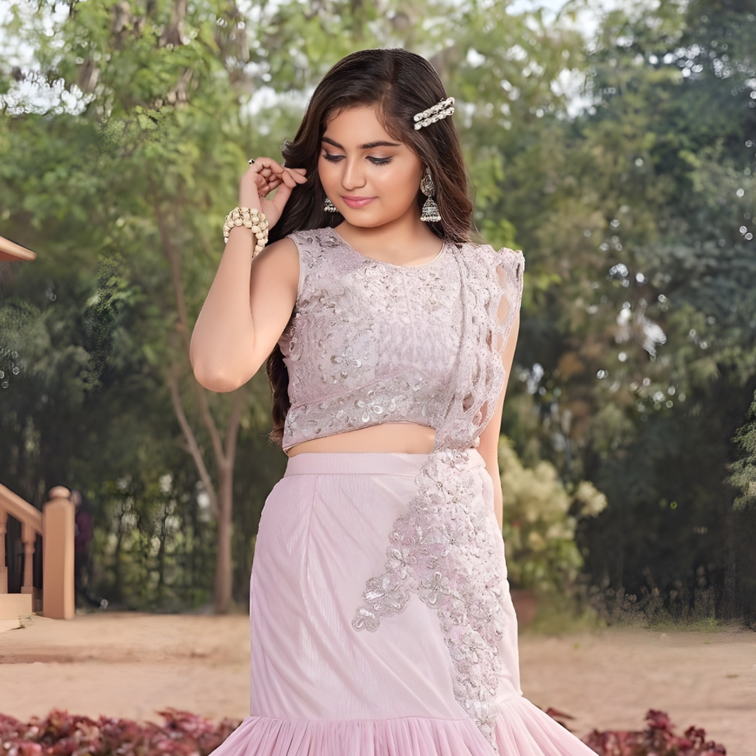 Girls Stylish Partywear Lehenga Choli With Attach Duptta
