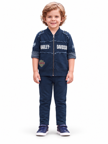 Boys Navy Zip Jacket and Pants Set
