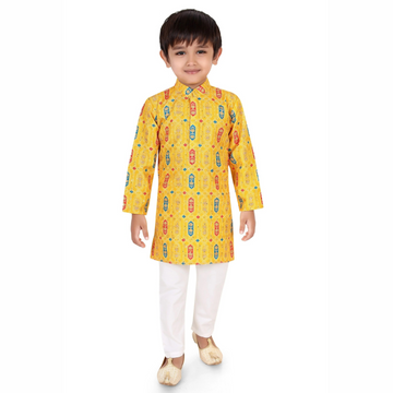 Boys Yellow Katha And Pajama