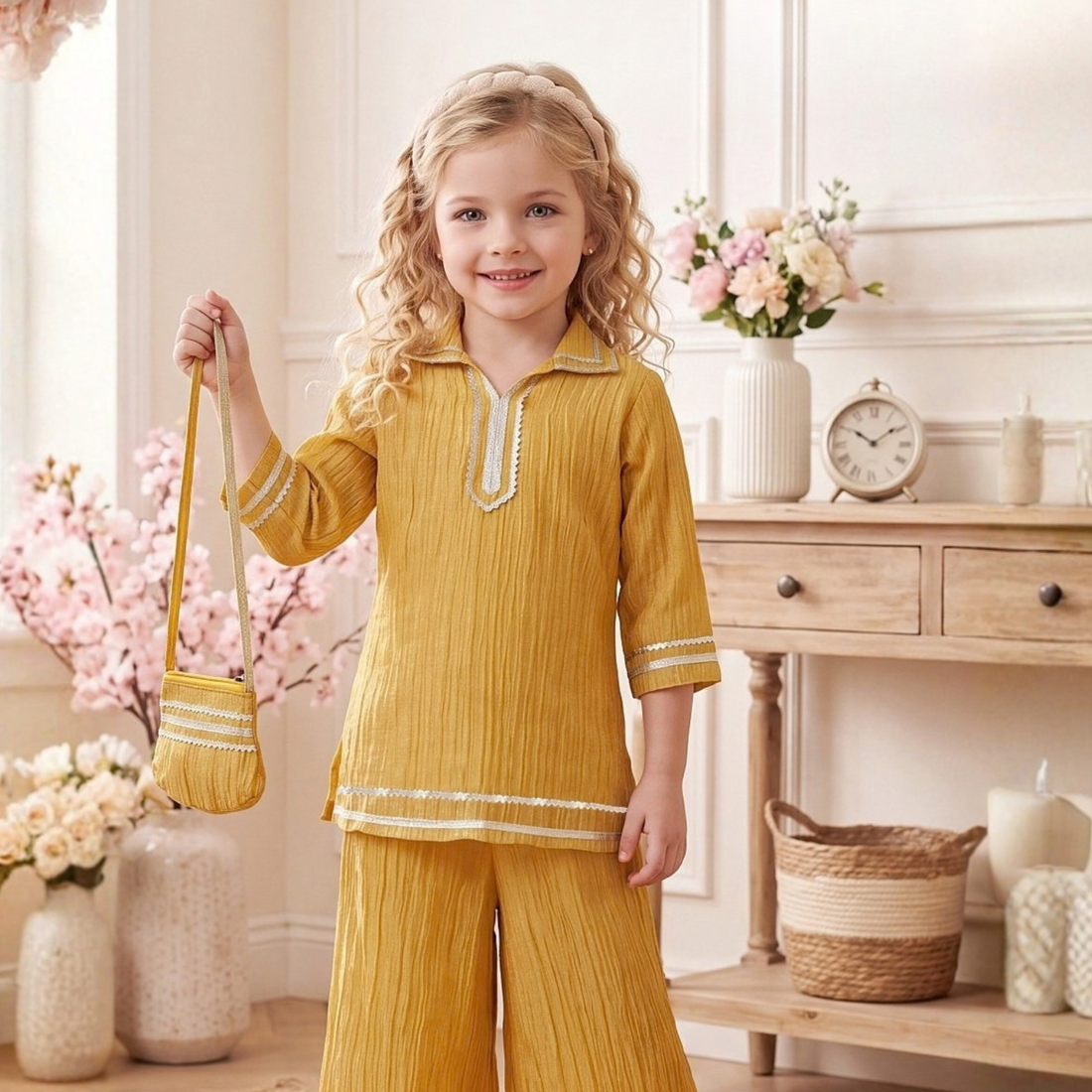 Stylish Baby Girl Kurta Palazzo Set
