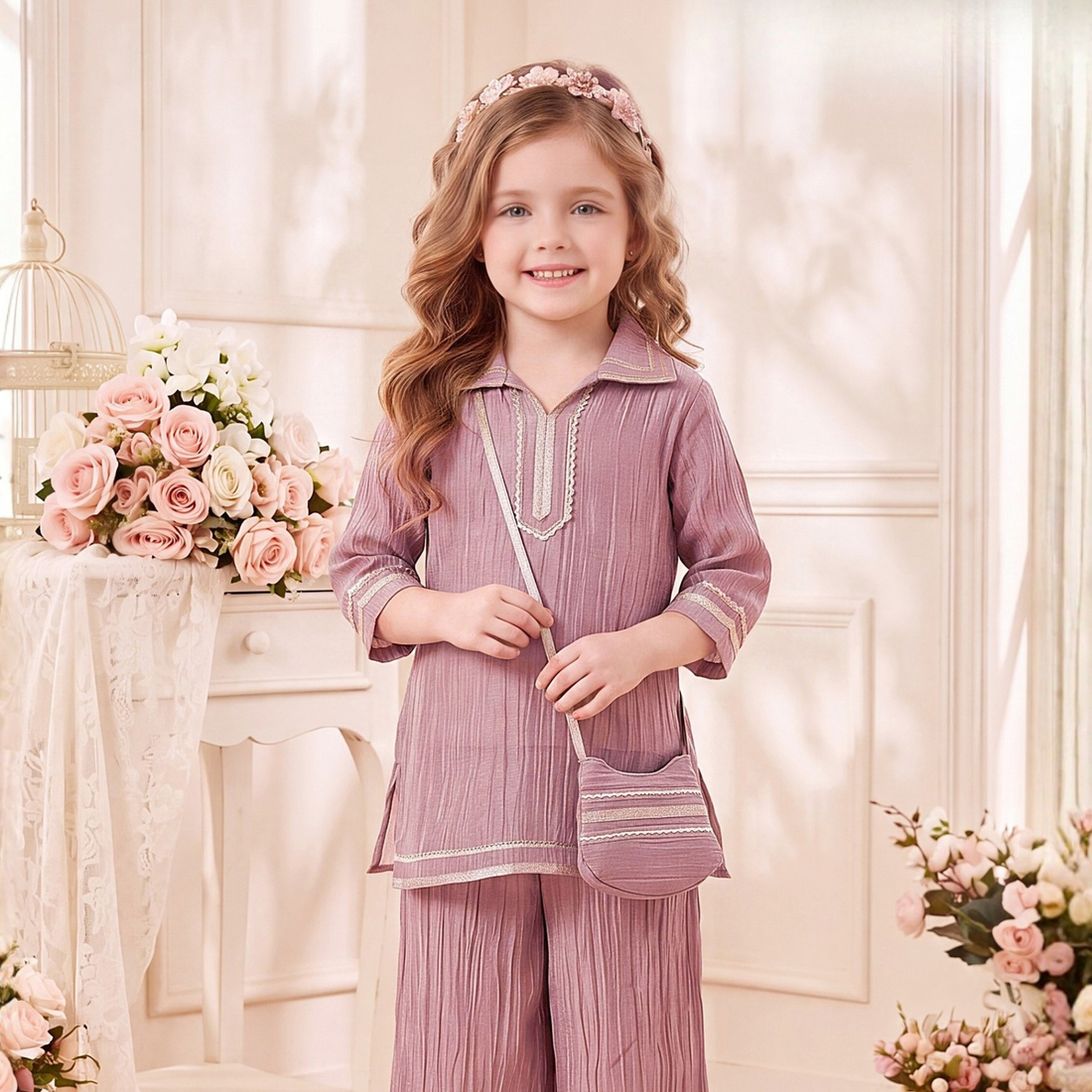 Stylish Baby Girl Kurta Palazzo Set