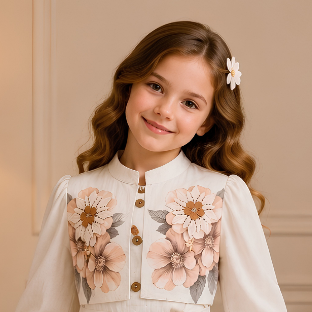 Stylish Girls Printed Jacket Frocks