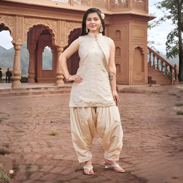 Fawn Embroidered Chiffon Salwar Suit
