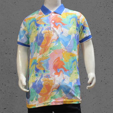 printed blue cotton t-shirt