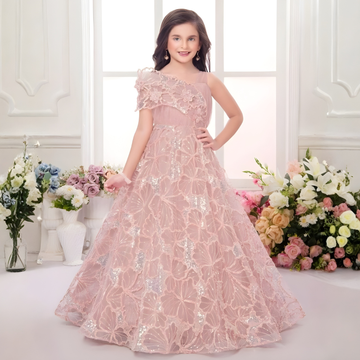 Party Wear Light Peach Gown