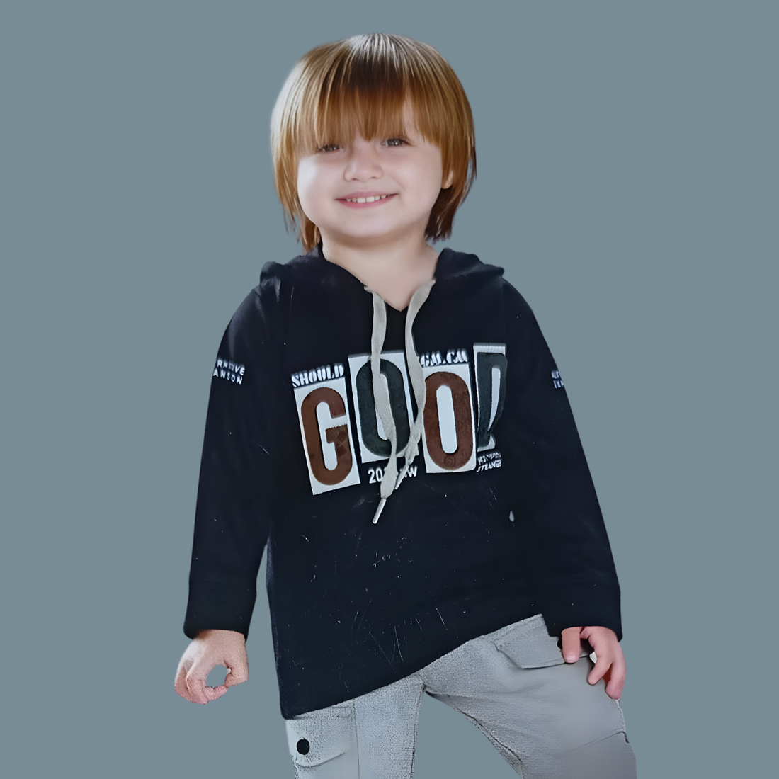 Boys Black Full Suit with Hoodie