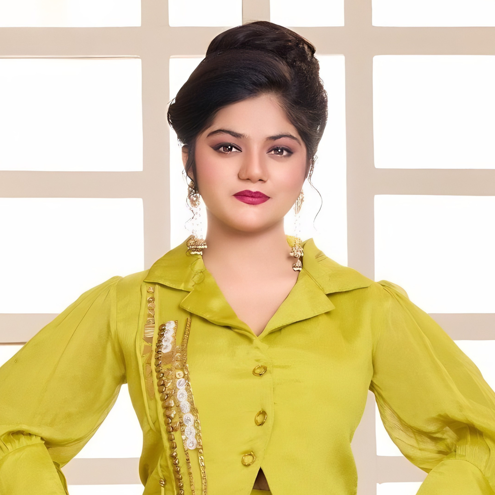 Gold Indo-Western Crop Top & Palazzo Set