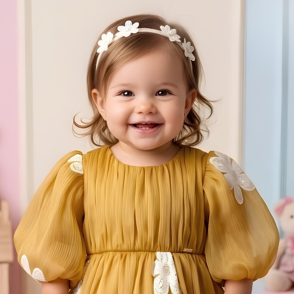Girls New Latest Puff Sleeve Frock