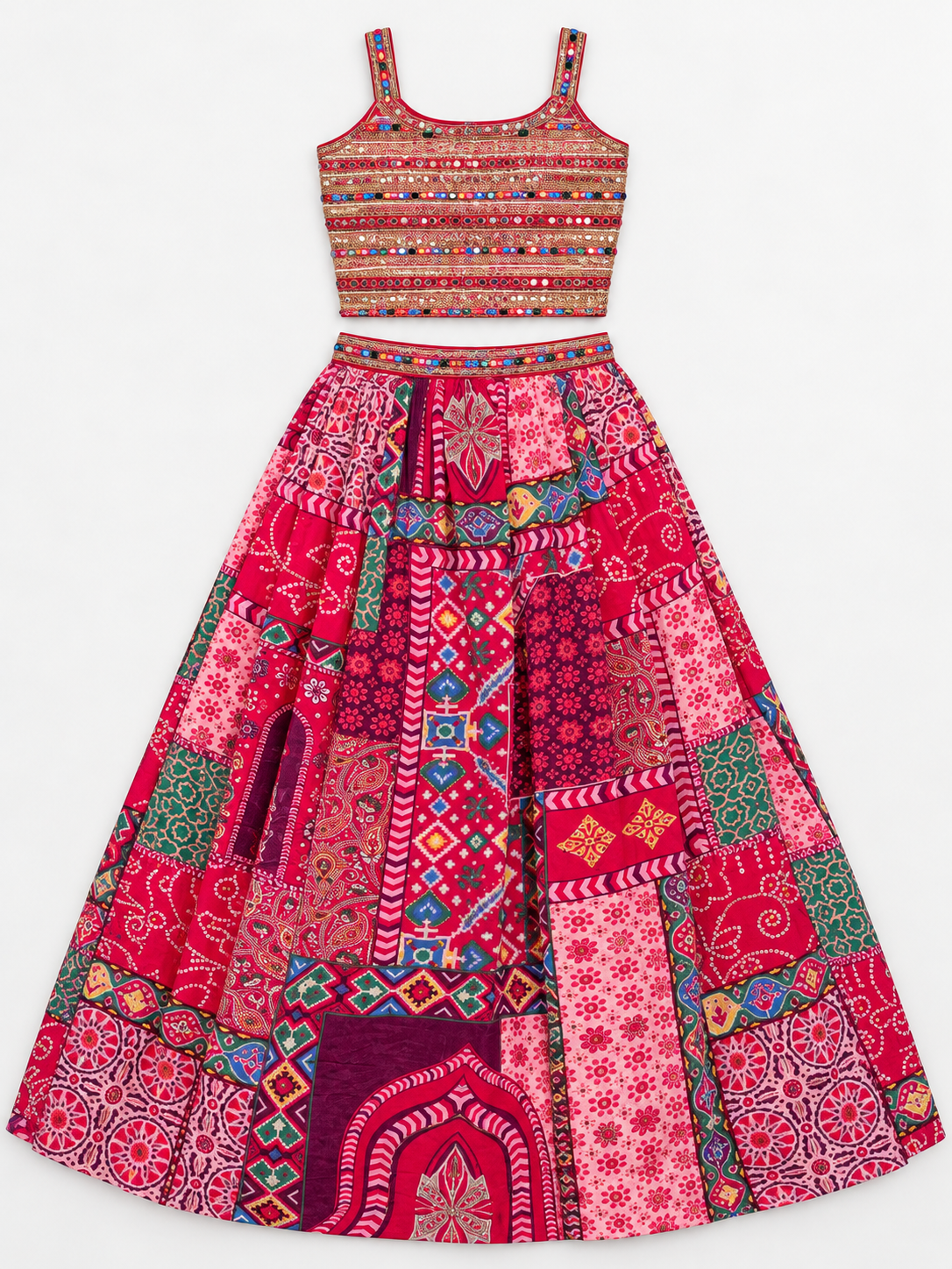 Girls Rani Patchwork Lehenga Choli