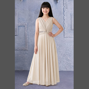 Fawn Shimmer Party Gown For Girls