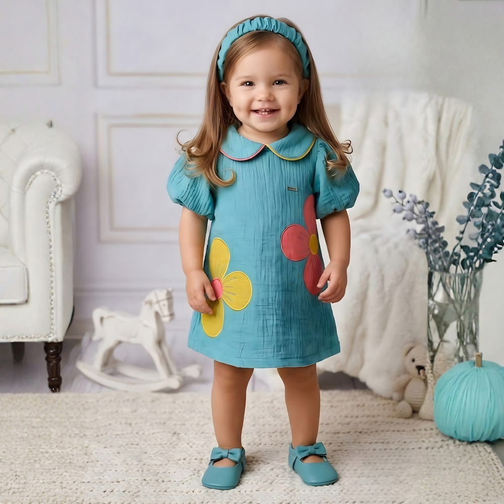 Girls New Latest Puff Sleeve Frock