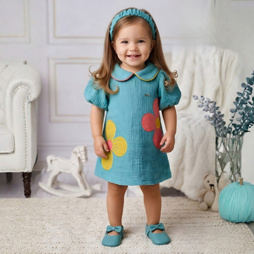 Girls New Latest Puff Sleeve Frock