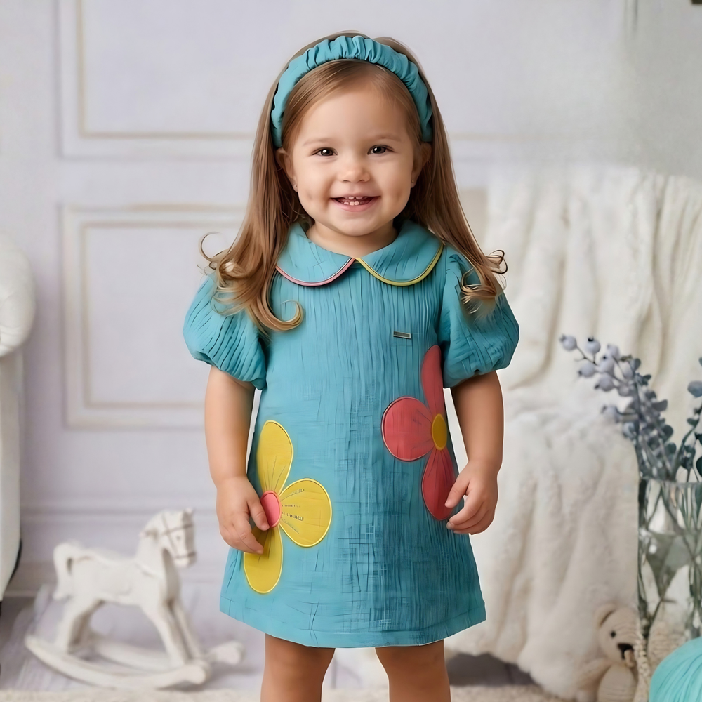 Girls New Latest Puff Sleeve Frock