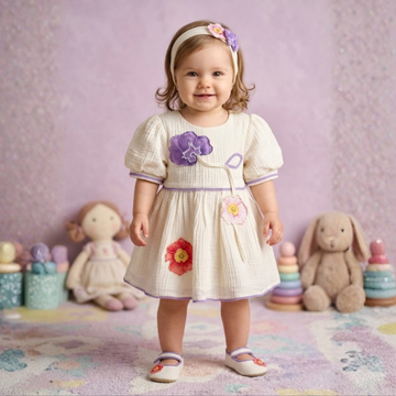 Girls New Latest Puff Sleeve Frock