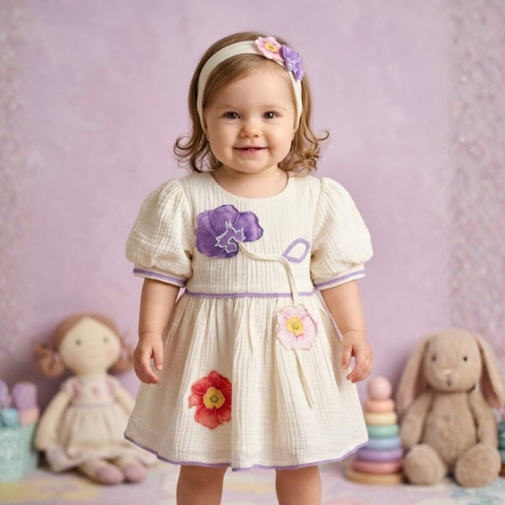 Girls New Latest Puff Sleeve Frock