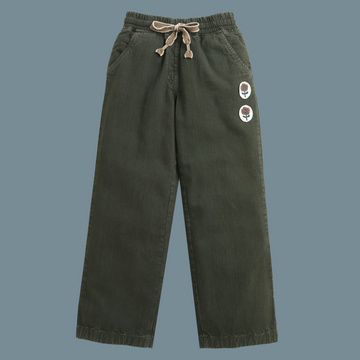Girls Round Elastic Stylish Green Pant