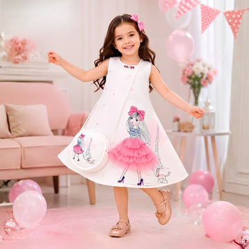 Baby Girls White Stylish Angel Frock