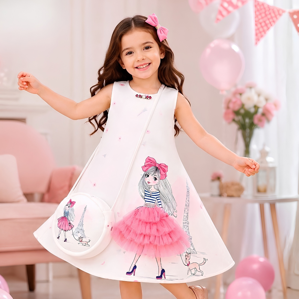 Baby Girls White Stylish Angel Frock