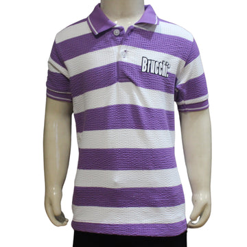 purple Half Slives cotton t-shirt