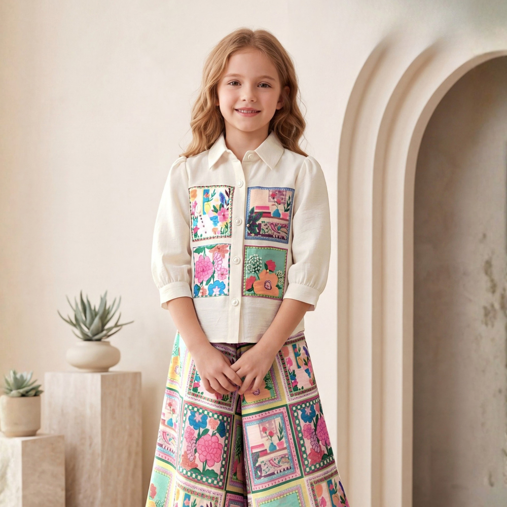 Patchwork Printed Girls Co-Ord Set