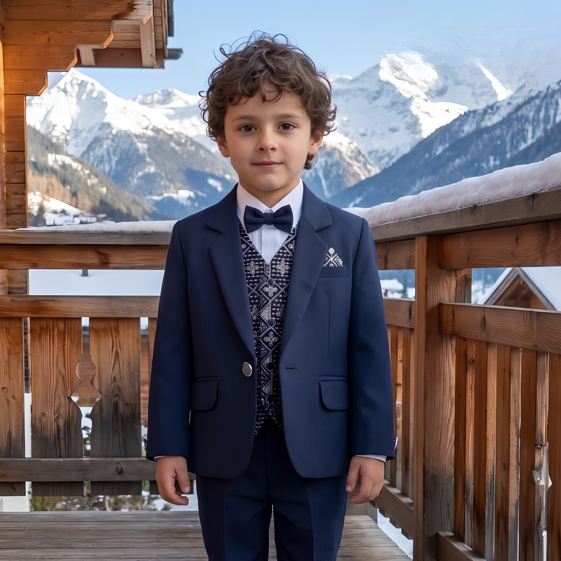Boys Blue Party Wear Coat Suit