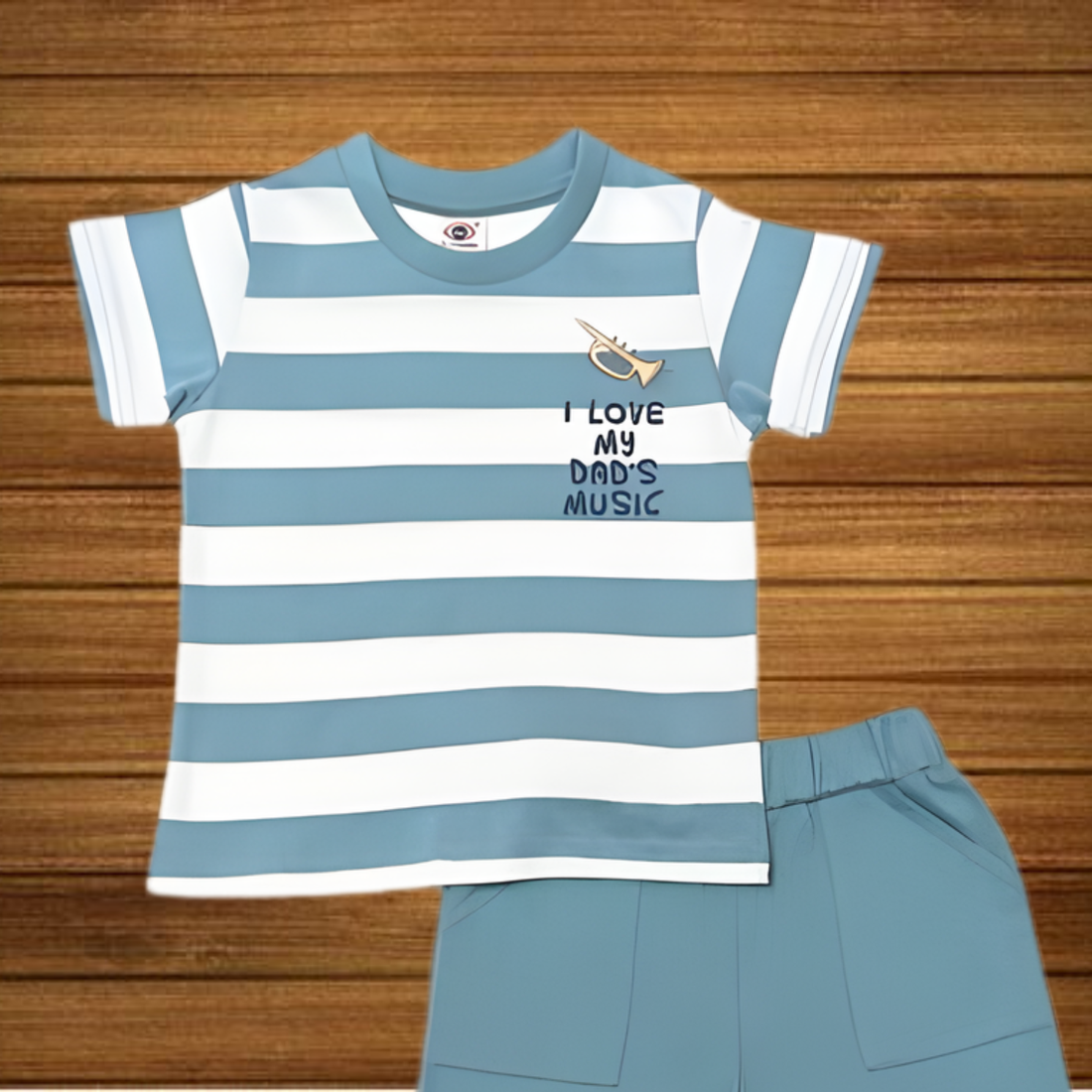 Boys Cotton Round Neck Striped Baba Suit