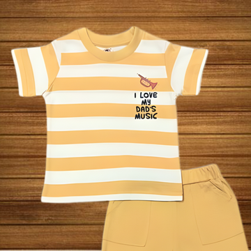 Boys Cotton Round Neck Striped Baba Suit