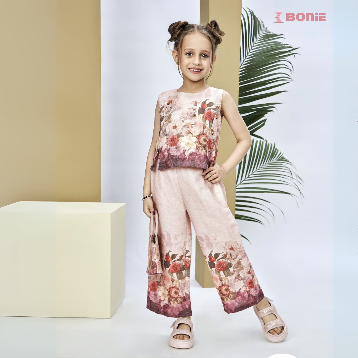 Printed Beige Plazo Set