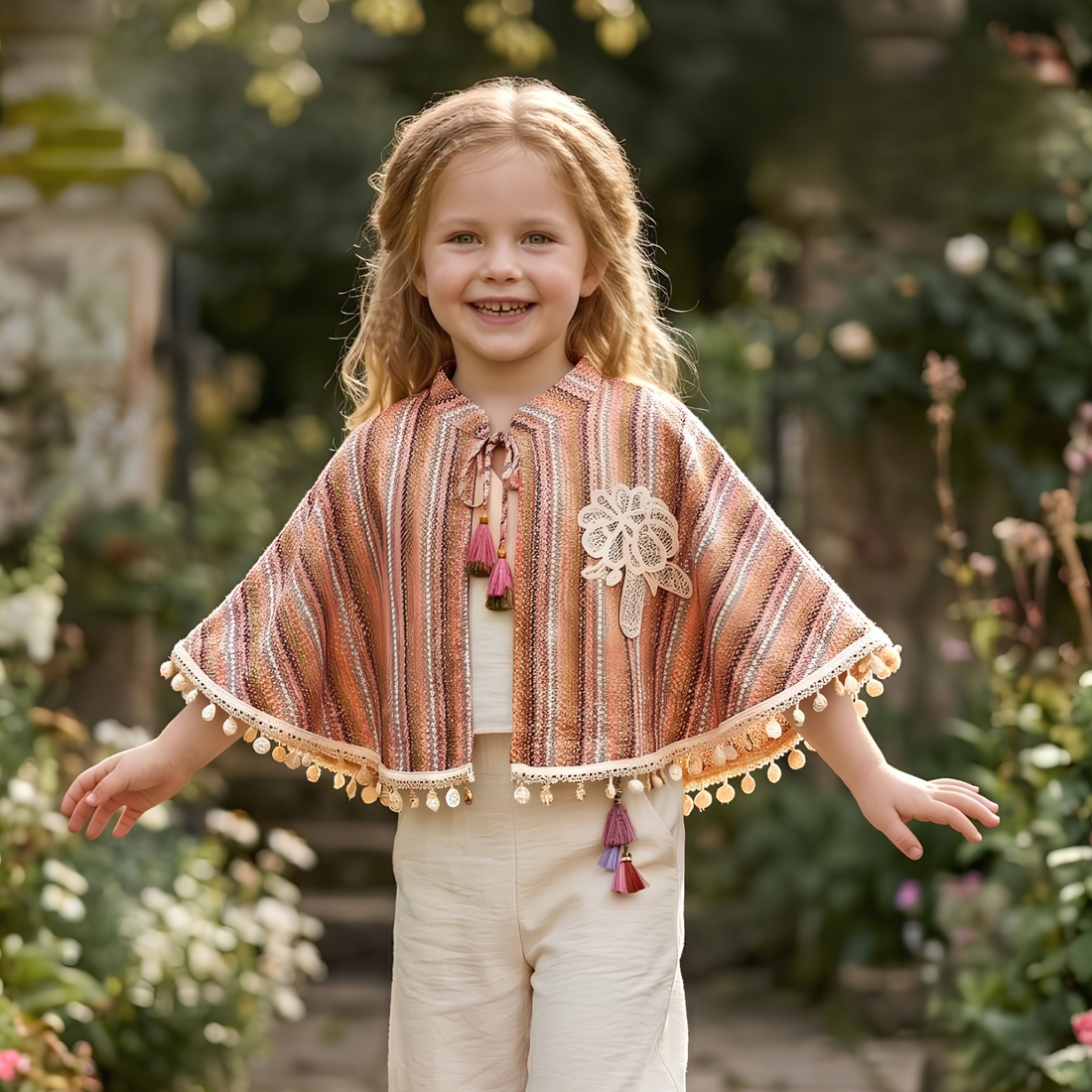 Stylish Fawn Printed Top With Bottom Set For Girls