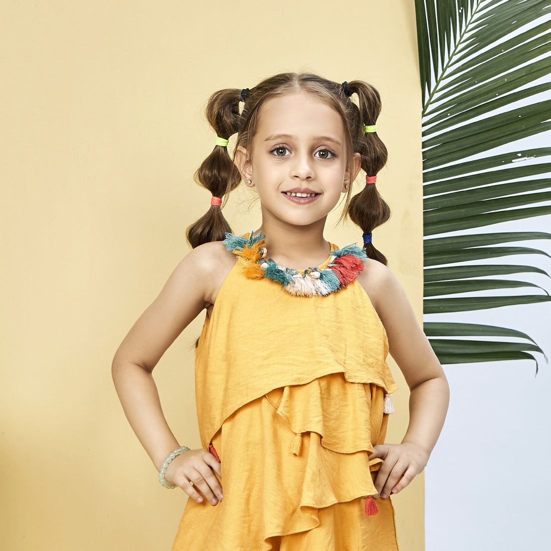 Yellow Tiered Tassel Frock