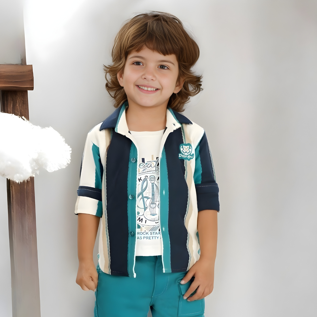 Boys Green Stylish Full Pant Suit