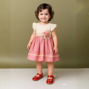 Baby Girls Stylish Peach Frock