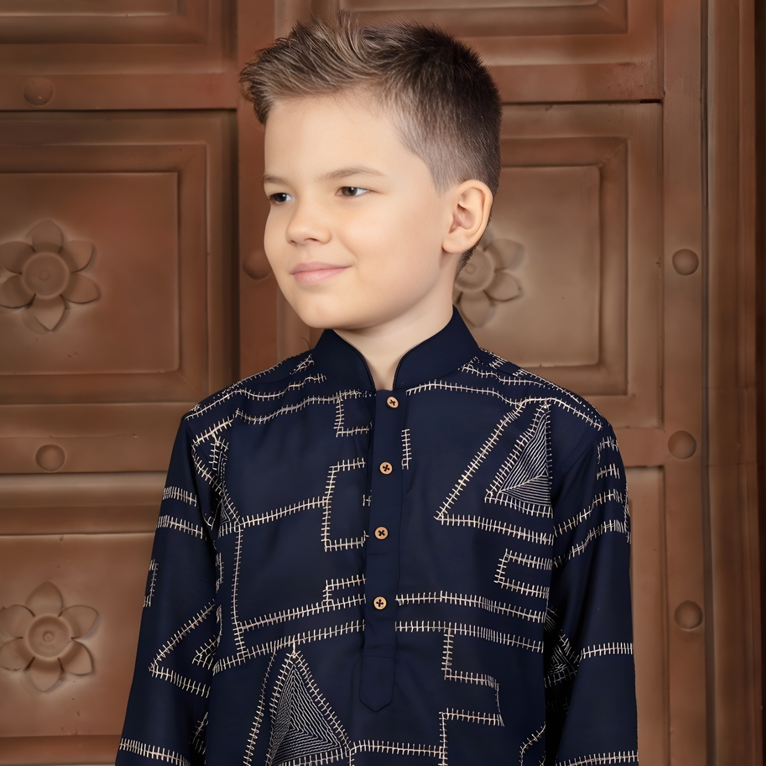 Boys Blue Festive & Party Kurta and Pyjama Set