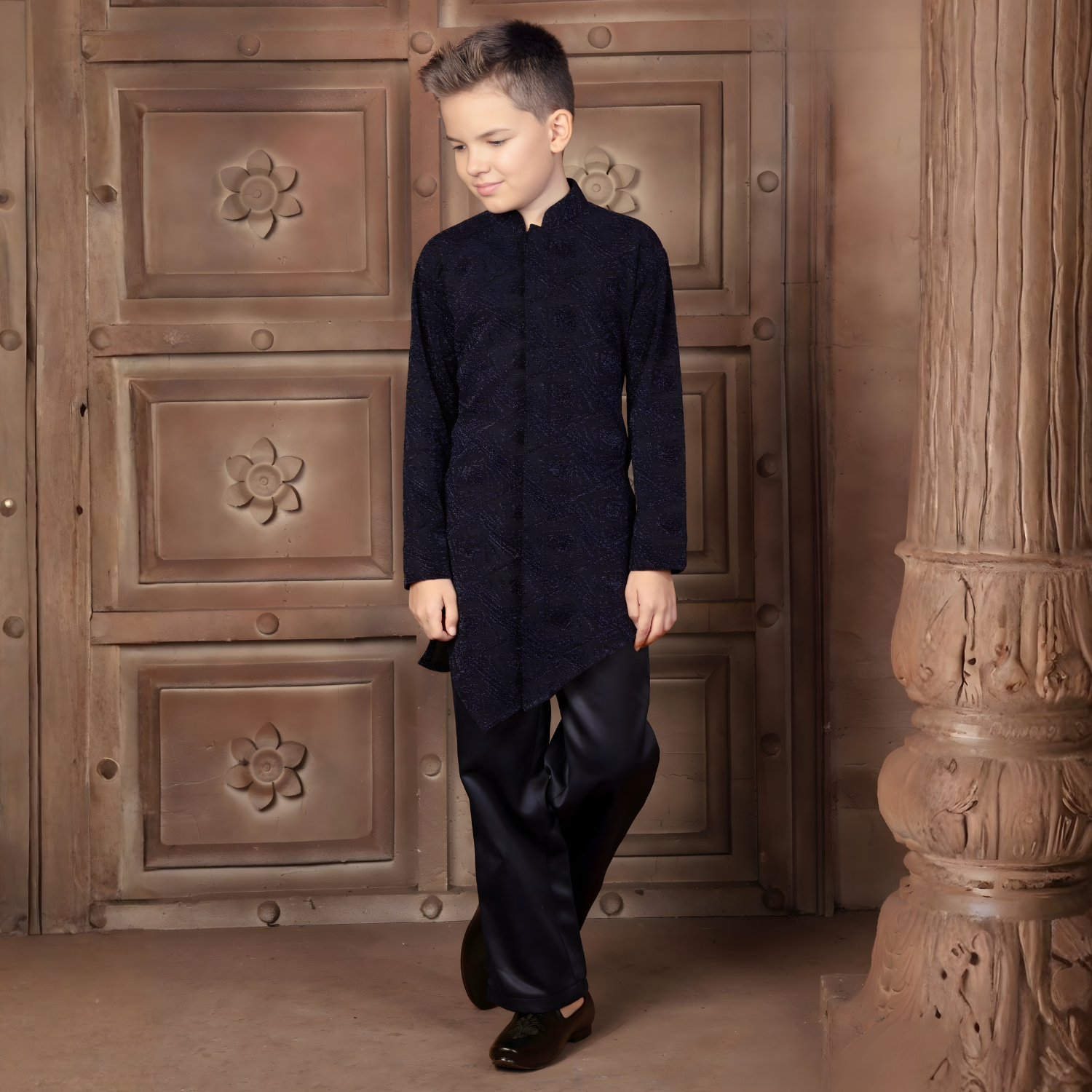 Boys Blue Festive & Party Kurta and Pyjama Set