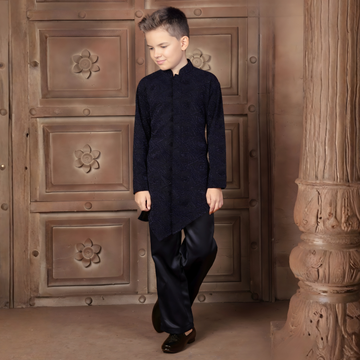 Boys Blue Festive & Party Kurta and Pyjama Set