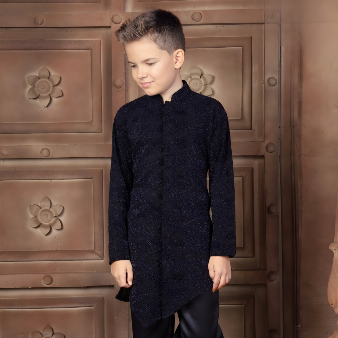 Boys Blue Festive & Party Kurta and Pyjama Set