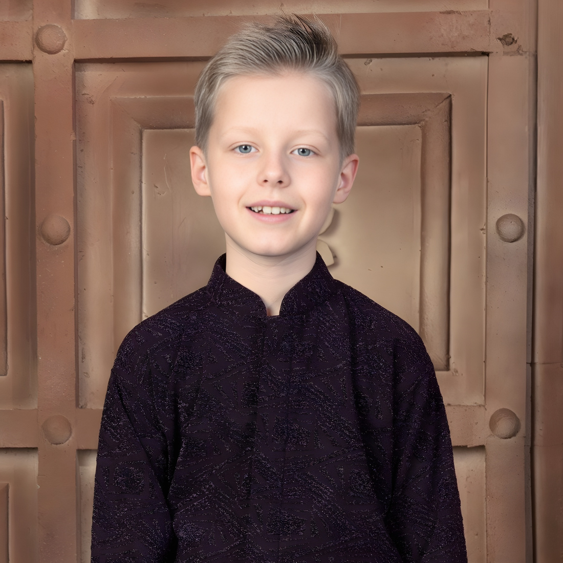 Boys Maroon Festive & Party Kurta and Pyjama Set