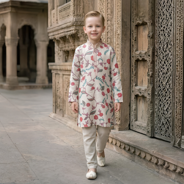 Digital Print Kurta And Pyjama Set For Boys