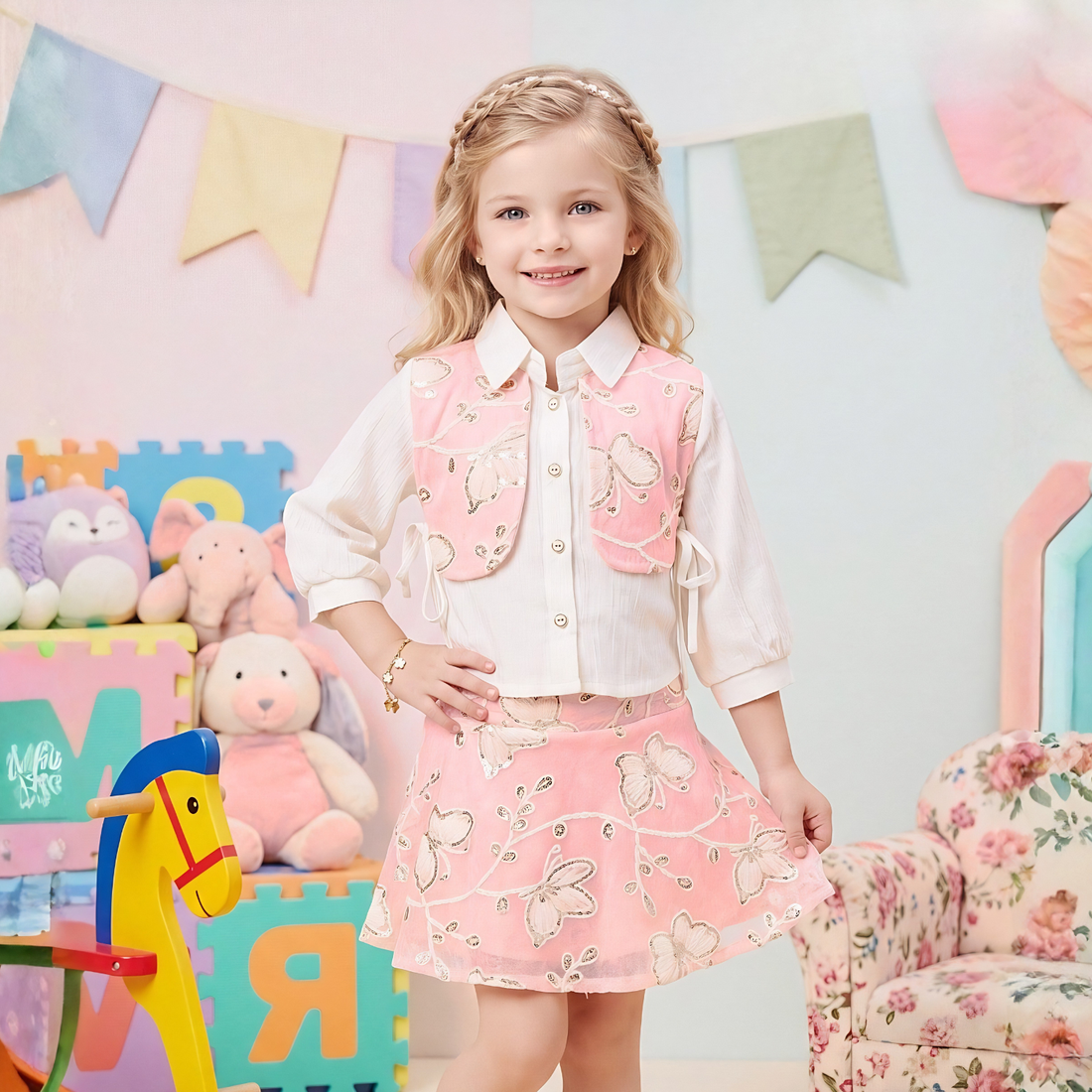 Girls Stylish Skirt And Top