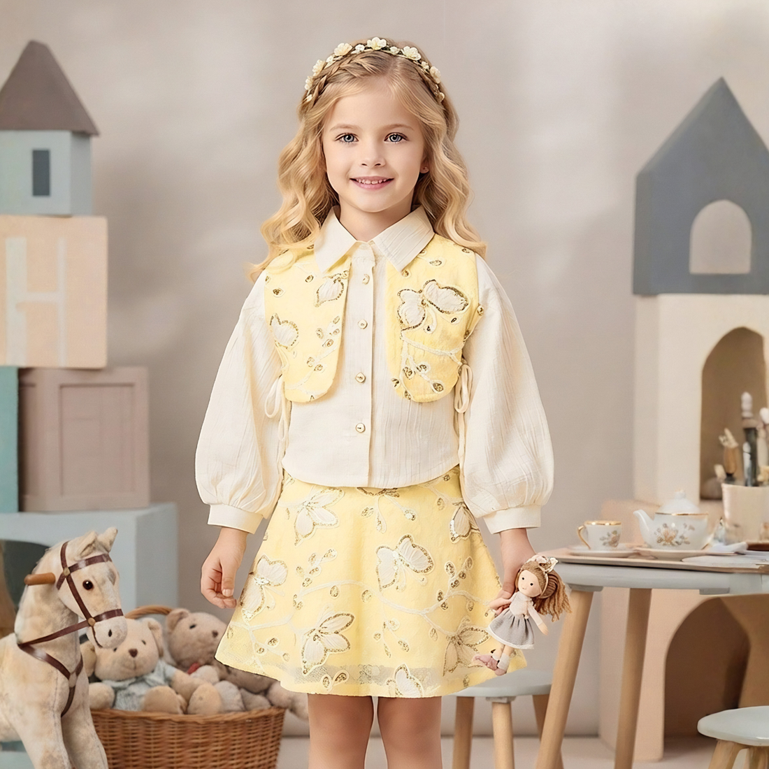Girls Stylish Skirt And Top