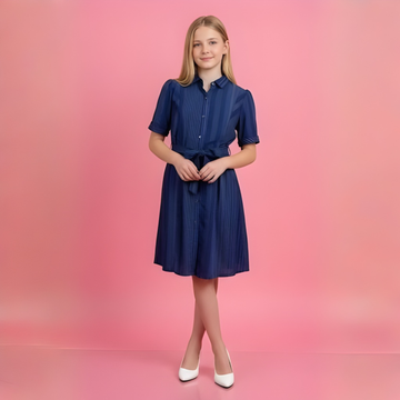 Blue Fancy Plain & Solid Designer Frock