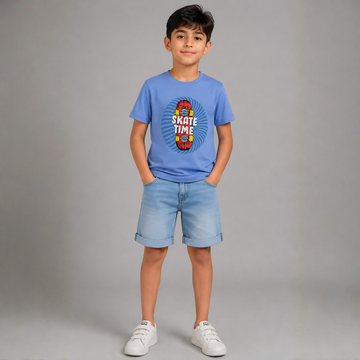 Boys Printed Round Neck Half Sleeve T-shirt